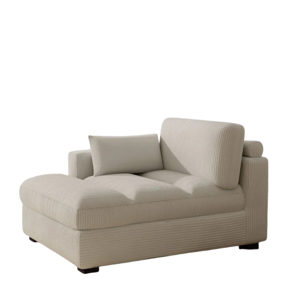 Cream Ribbed Chaise Lounge - Image 2