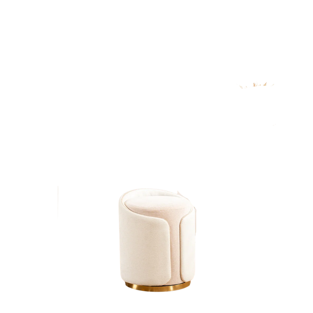Luxury Cream Gold-Base Ottoman - Image 2