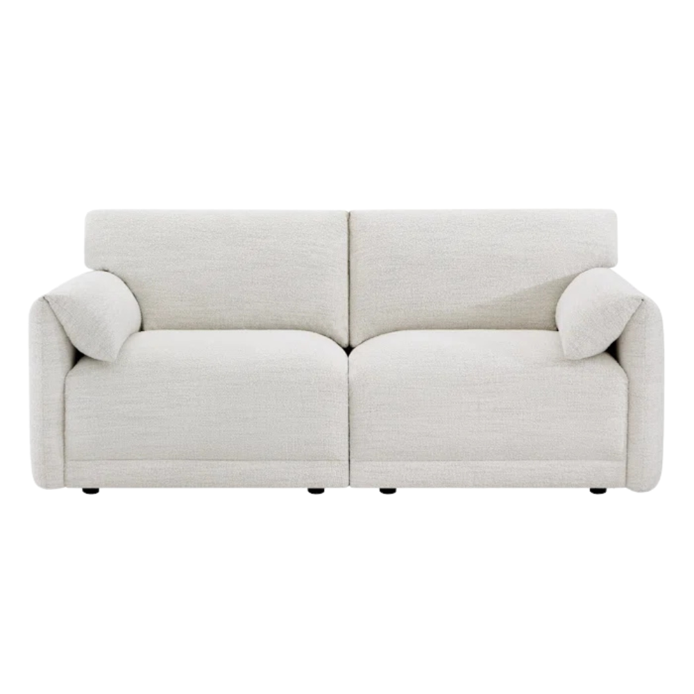Charcoal Faux-Suede Straight-Back Sofa - Image 2