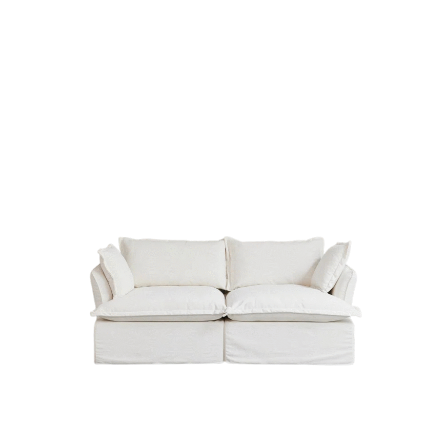Charcoal Faux-Leather Low-Profile Sofa