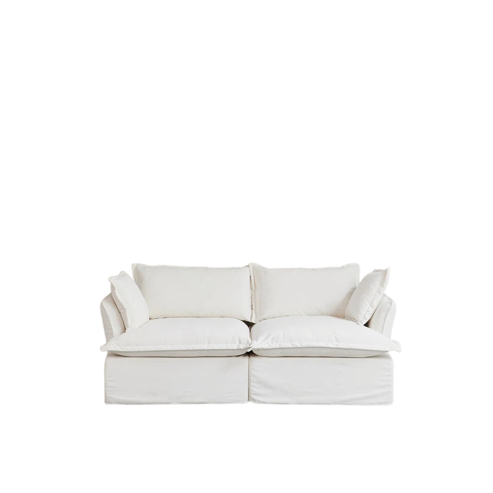 Charcoal Faux-Leather Low-Profile Sofa