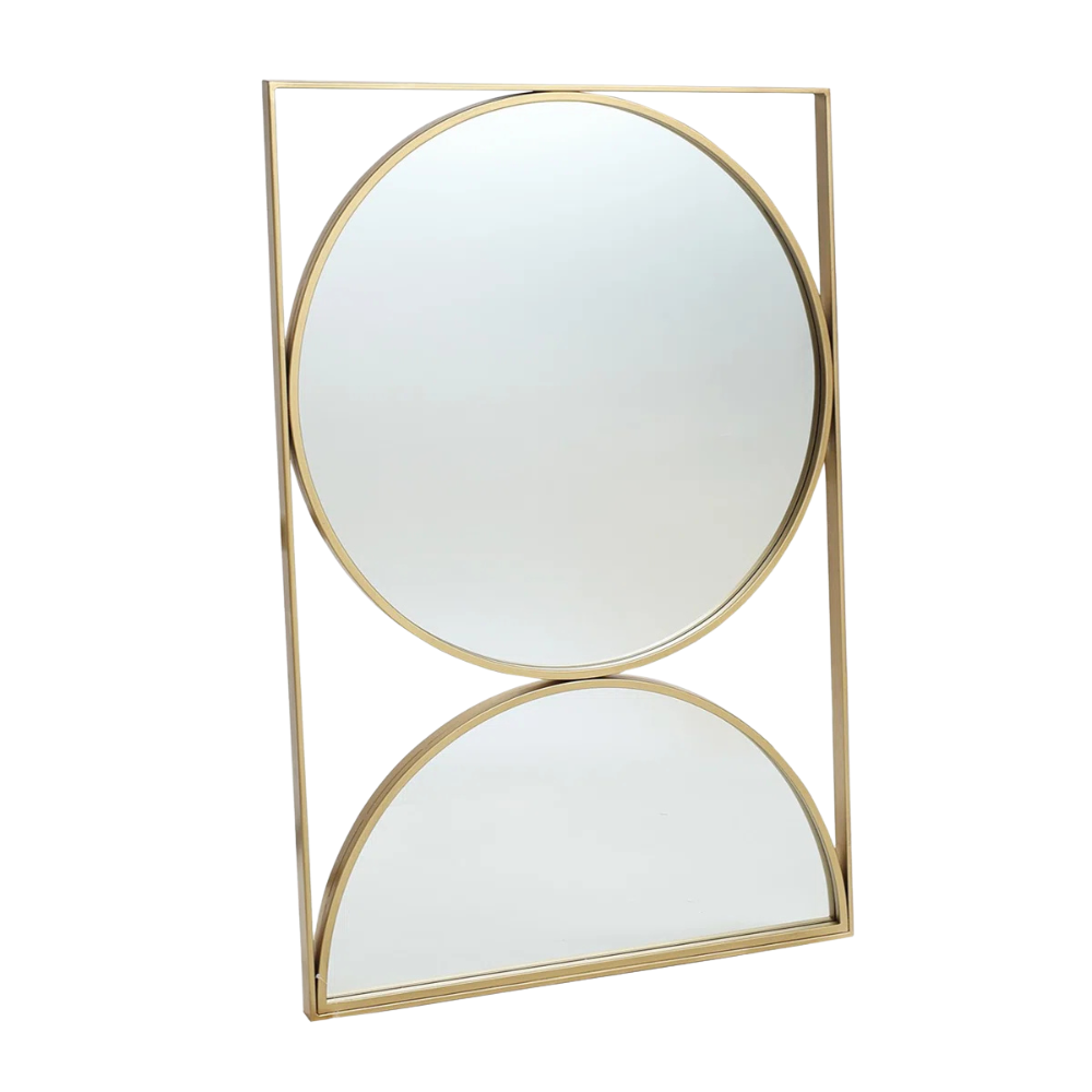Dual Circle Gold Wall Mirror - Image 3