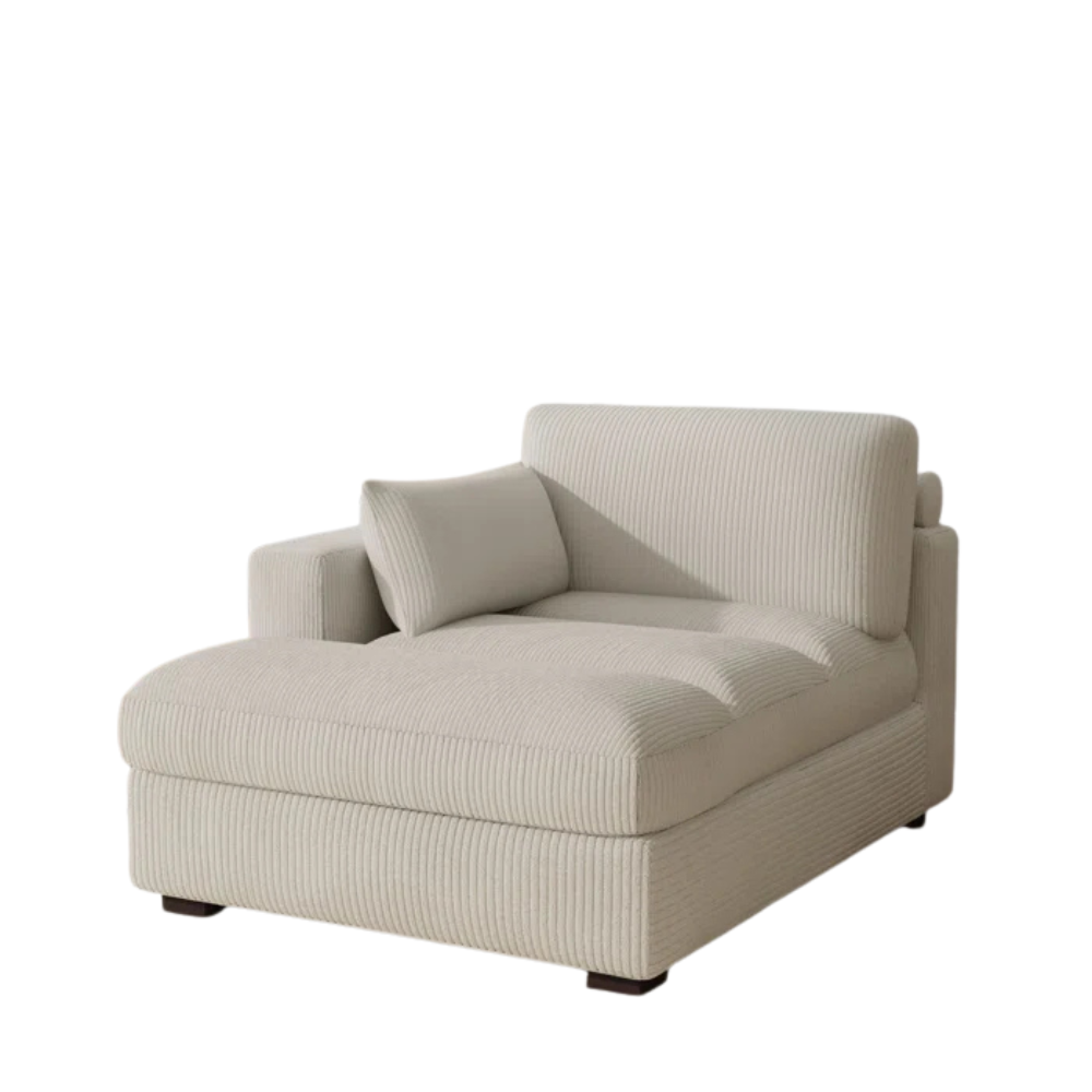 Cream Ribbed Chaise Lounge - Image 3