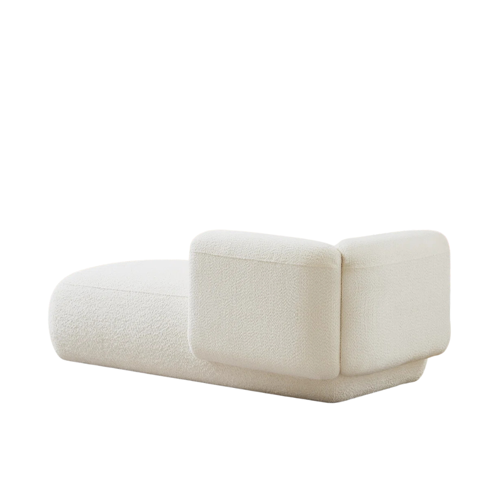 Cream Bouclé Chaise Lounge - Image 3