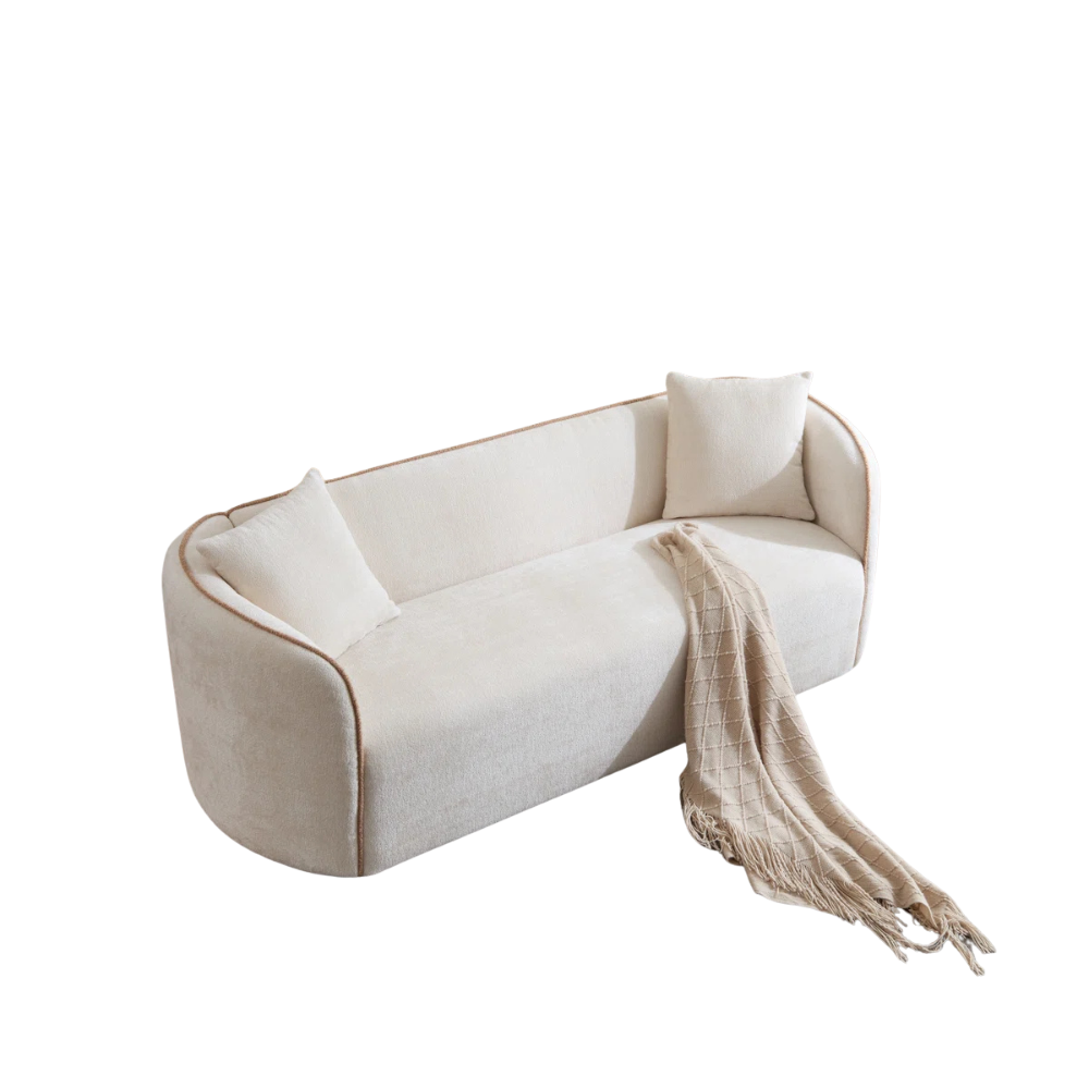 Charcoal Velvet Curved Sofa - Image 3