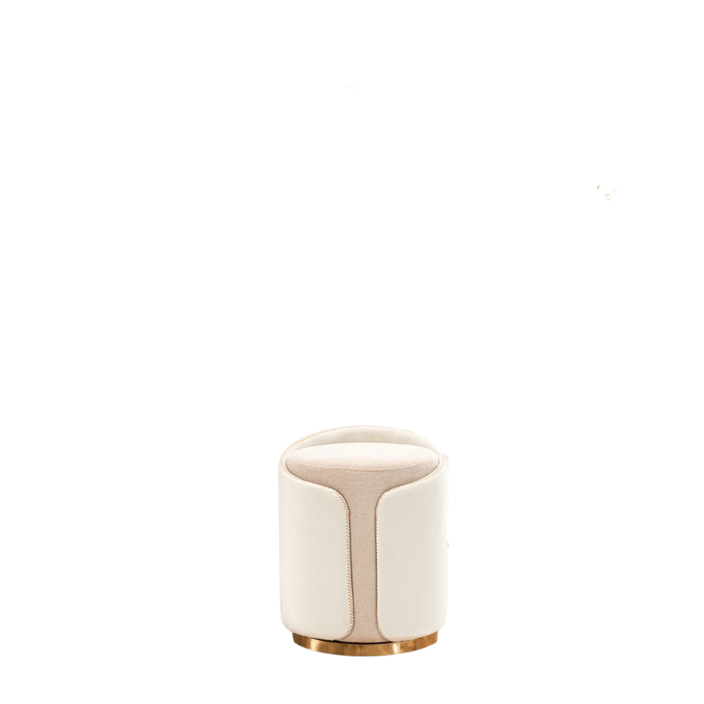 Luxury Cream Gold-Base Ottoman - Image 3