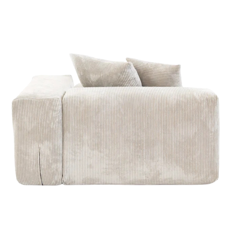 Gray Linen L-Shaped Sectional Sofa - Image 3