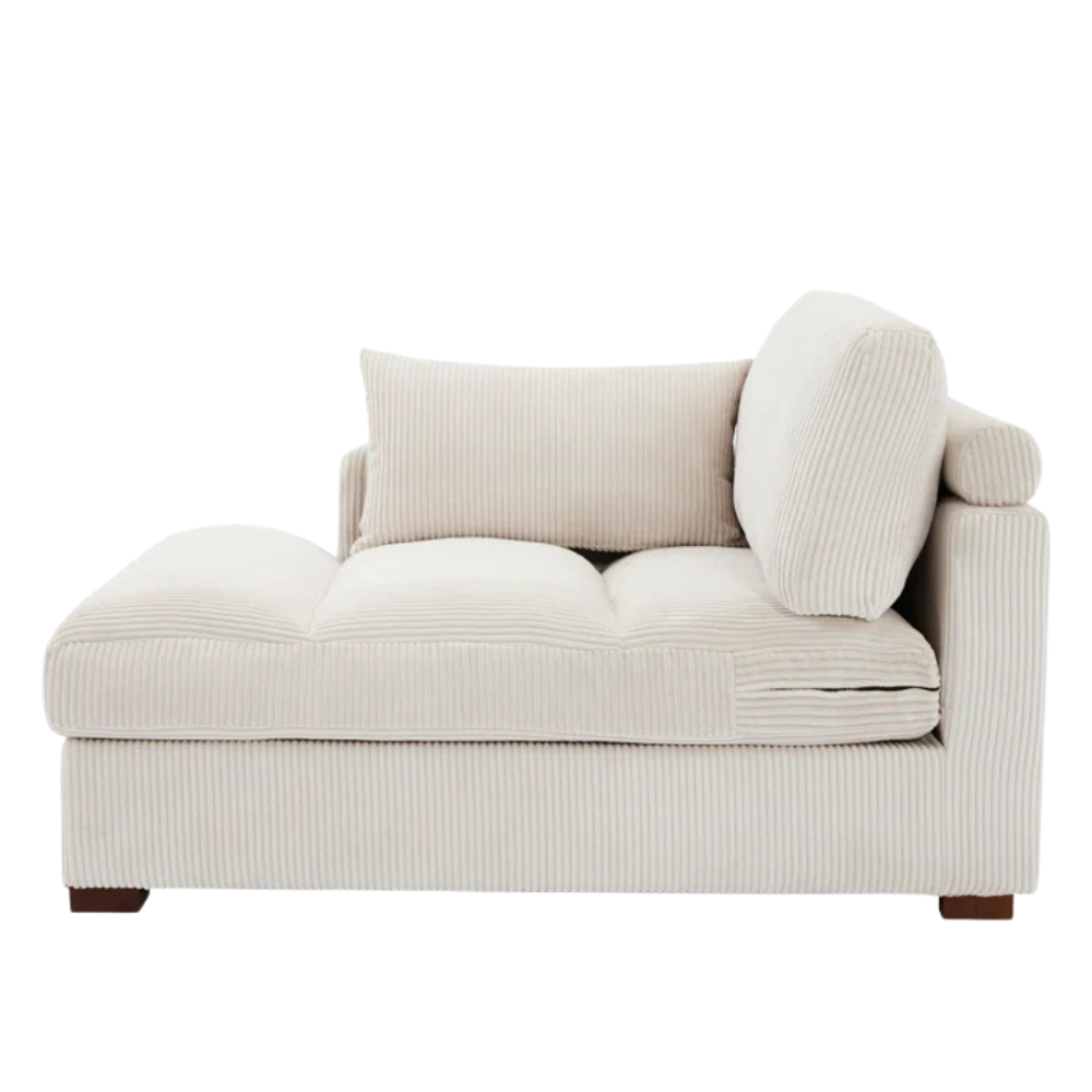Cream Ribbed Chaise Lounge - Image 4
