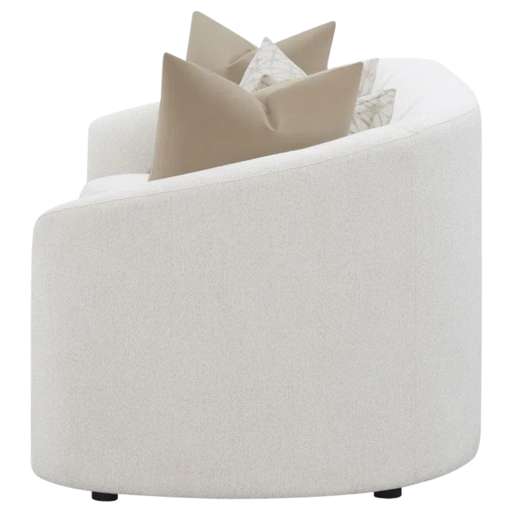 Navy Chenille Curved Sofa - Image 4