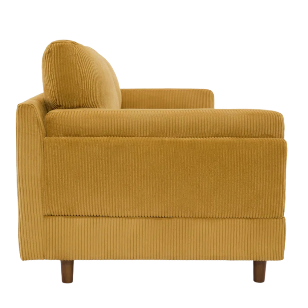 Mustard Chenille Low-Profile Sofa - Image 4