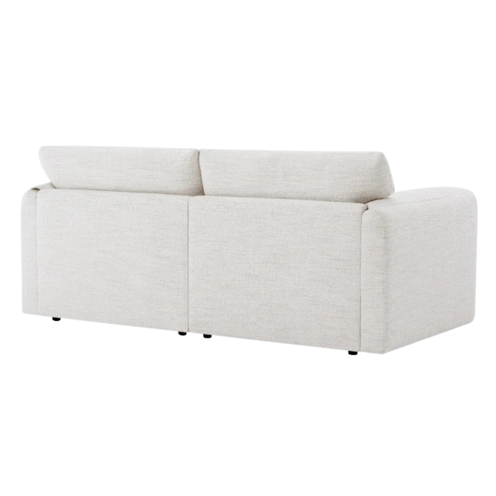 Charcoal Faux-Suede Straight-Back Sofa - Image 4