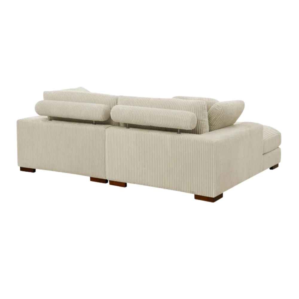 Terracotta Boucle L-Shaped Sectional Sofa - Image 4
