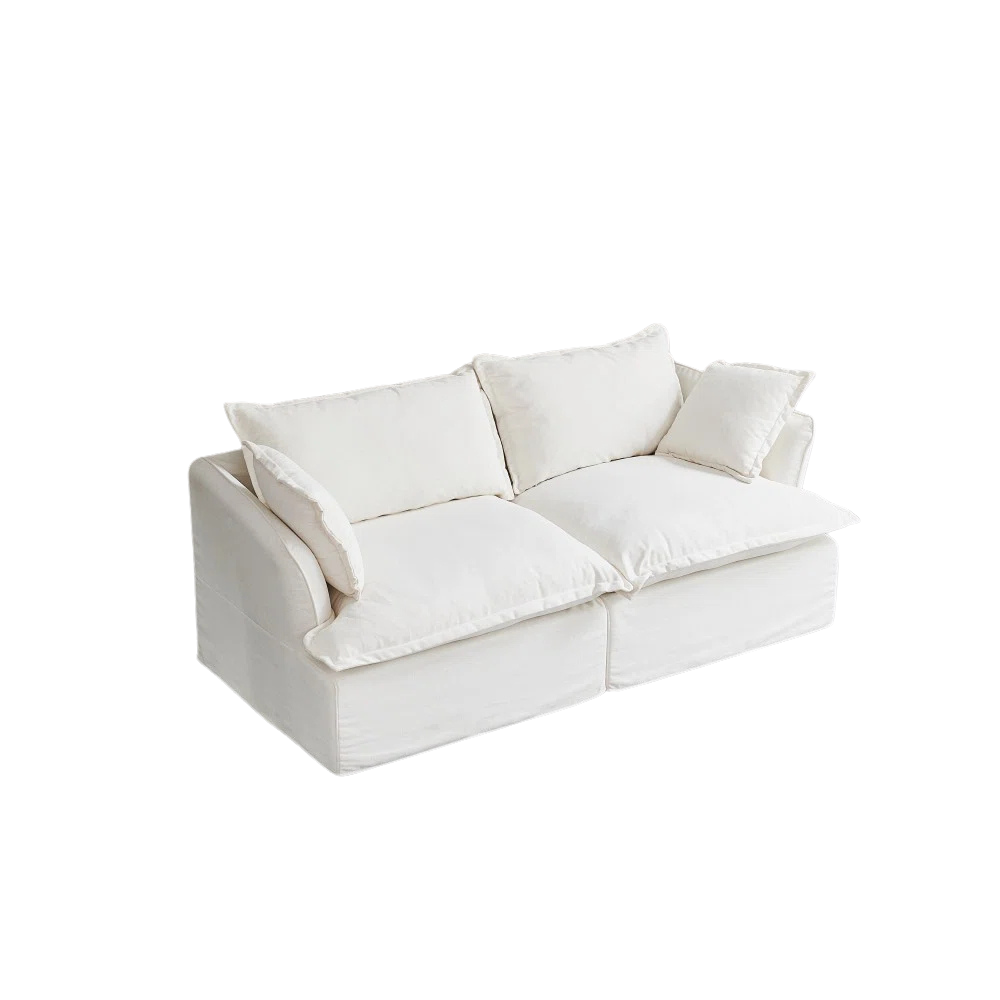 Charcoal Faux-Leather Low-Profile Sofa - Image 4