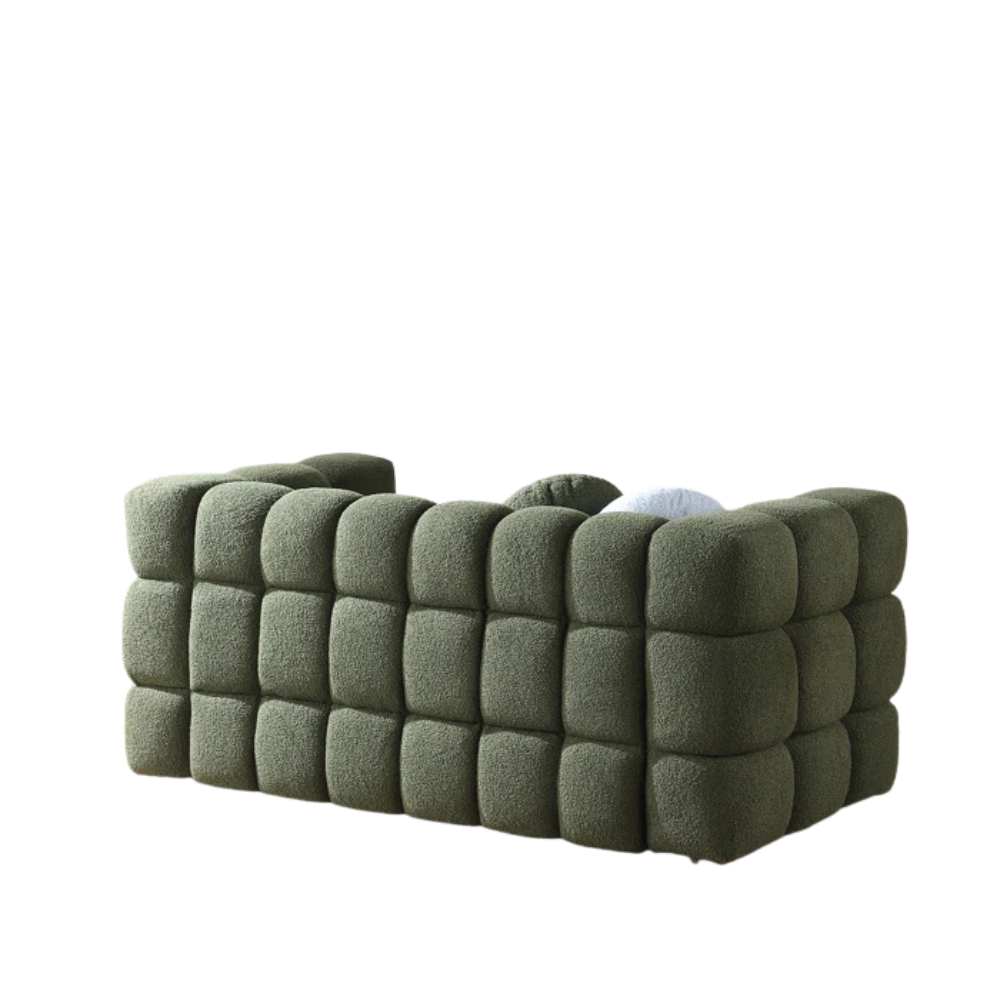 Lavender Chenille Curved-Back Sofa - Image 4