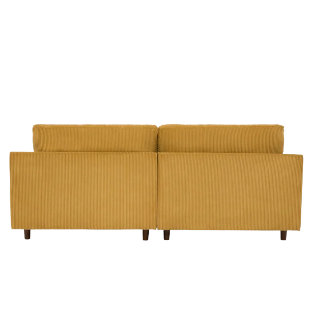 Mustard Chenille Low-Profile Sofa - Image 5