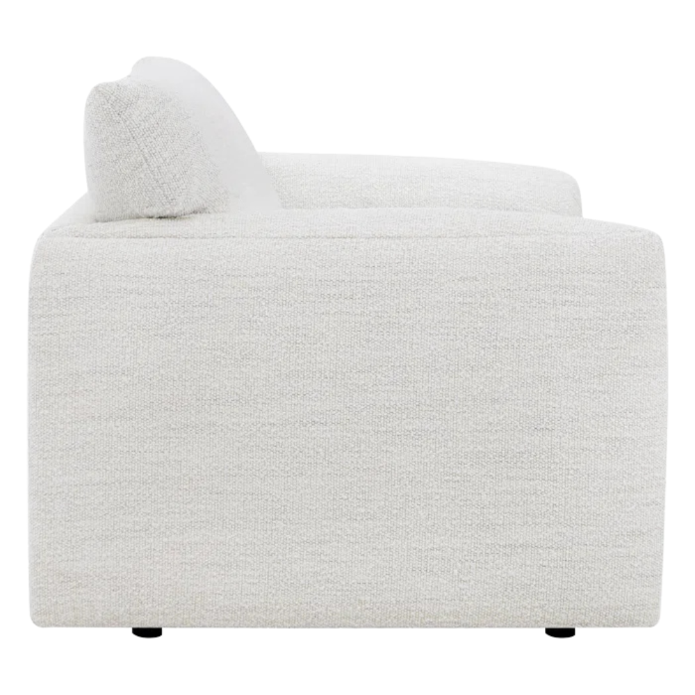 Charcoal Faux-Suede Straight-Back Sofa - Image 5