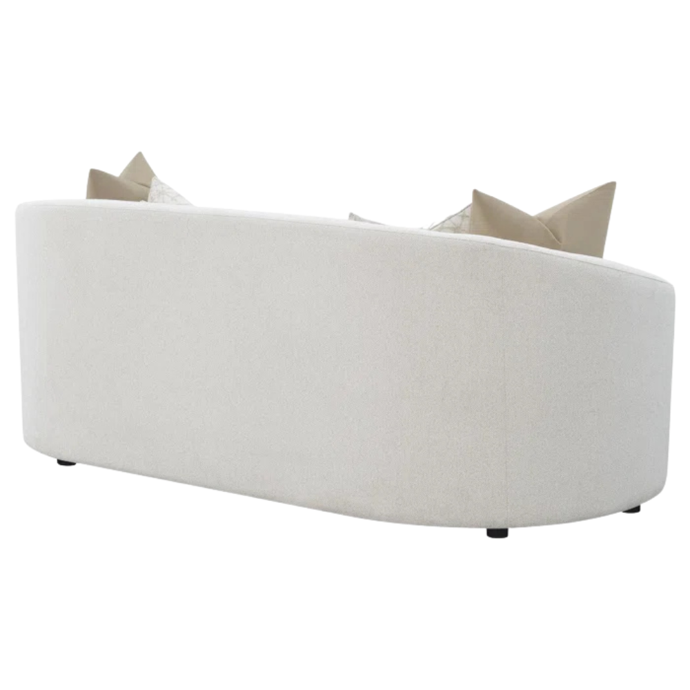 Navy Chenille Curved Sofa - Image 5