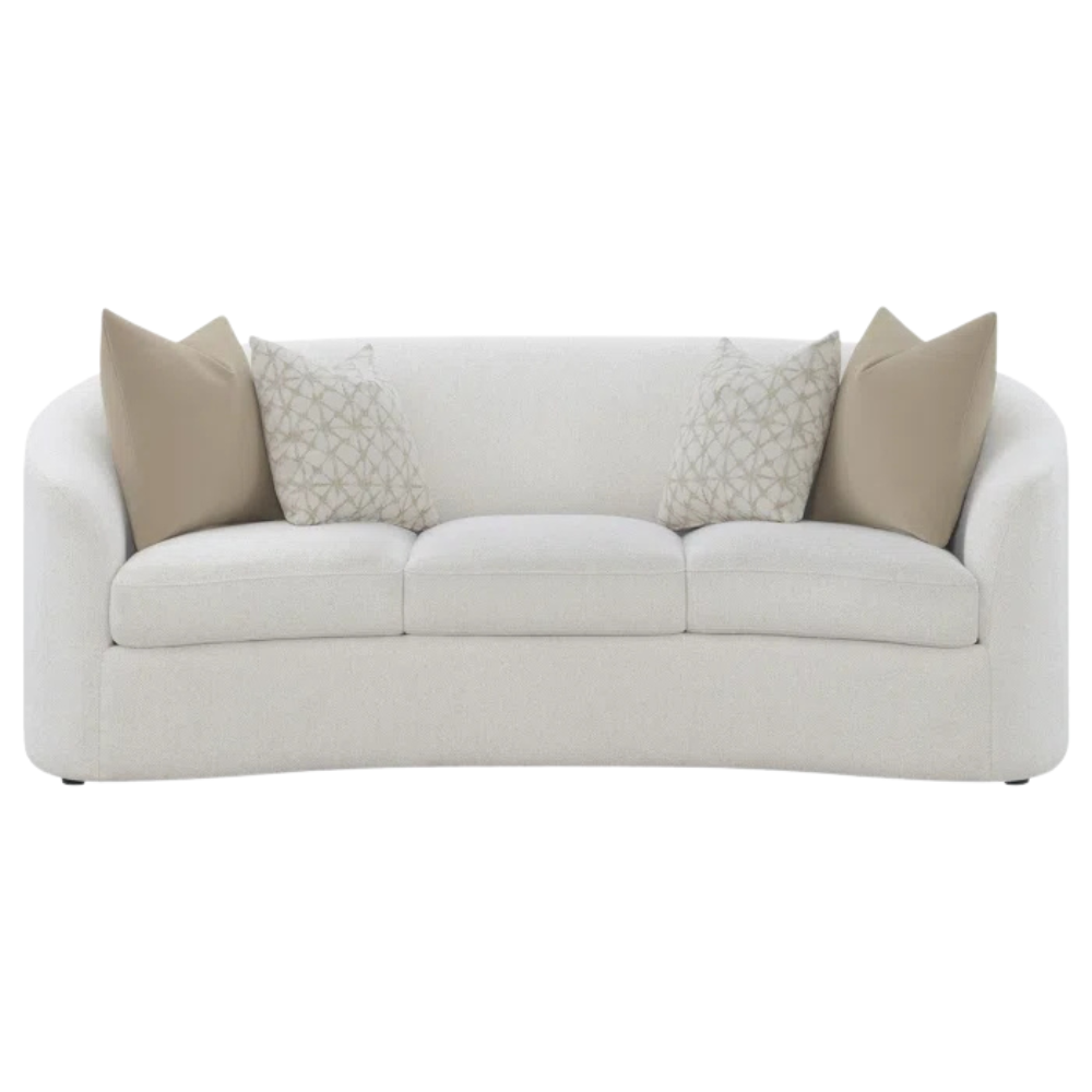 Navy Chenille Curved Sofa - Image 6