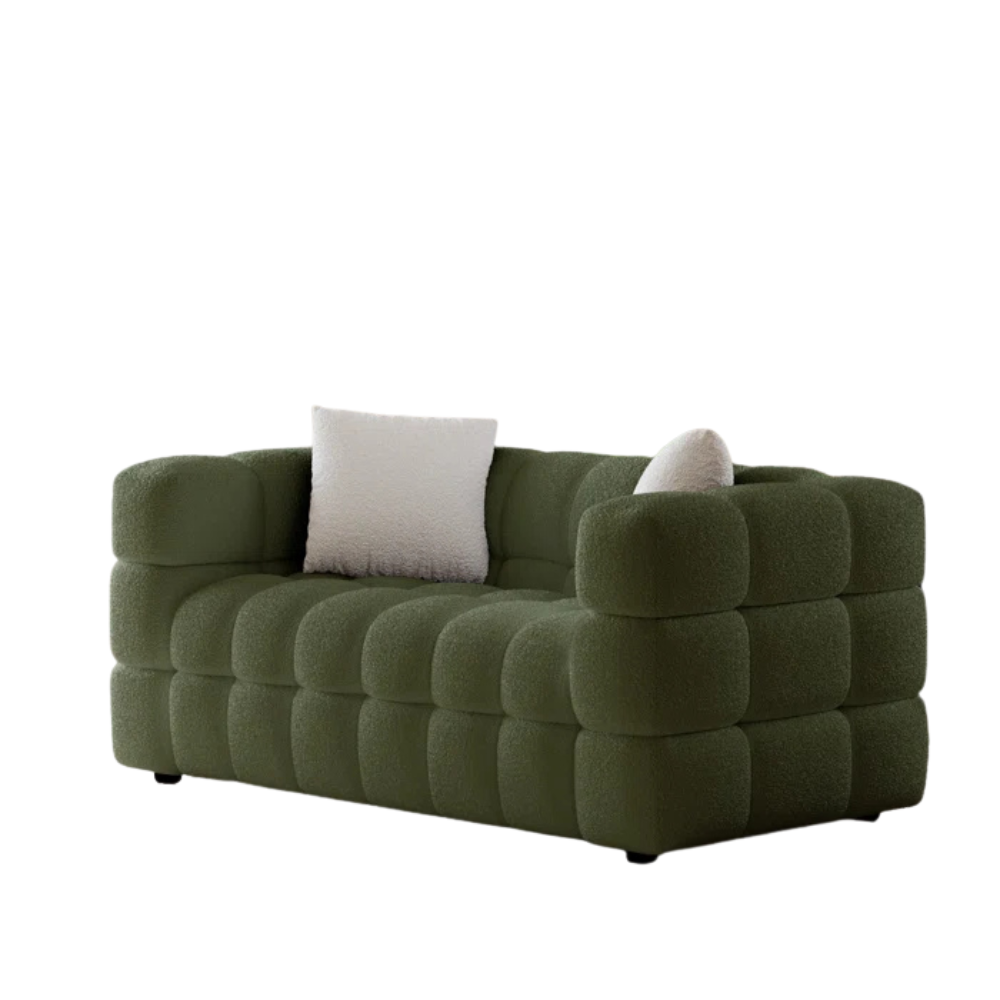 Lavender Chenille Curved-Back Sofa - Image 6