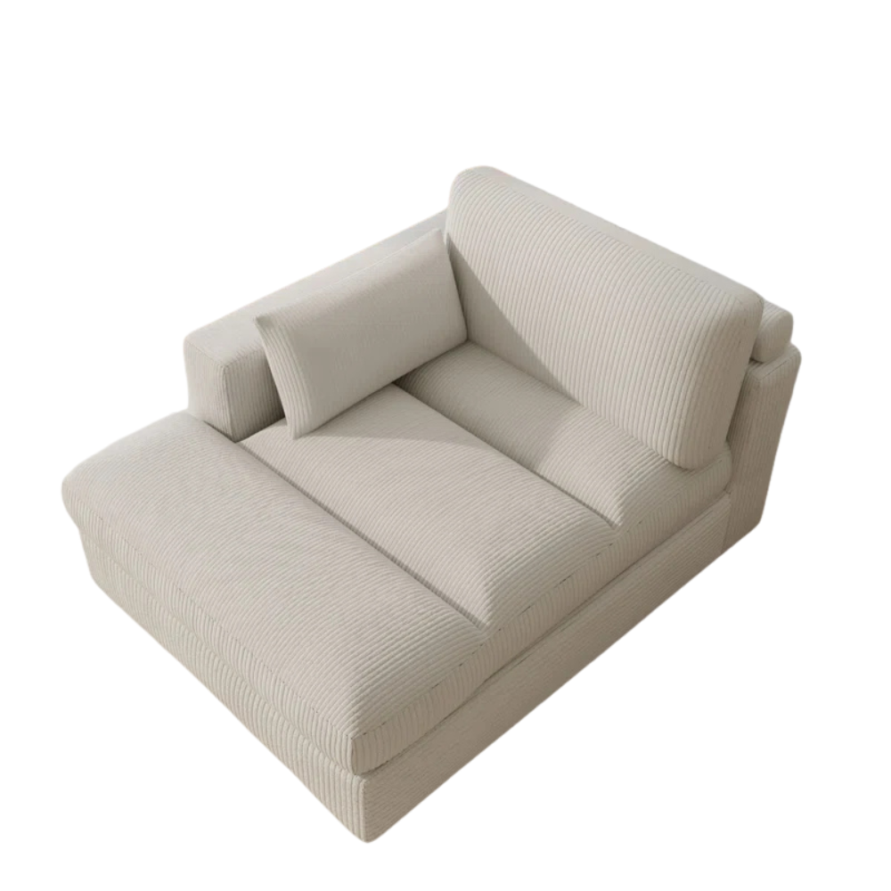 Cream Ribbed Chaise Lounge - Image 6