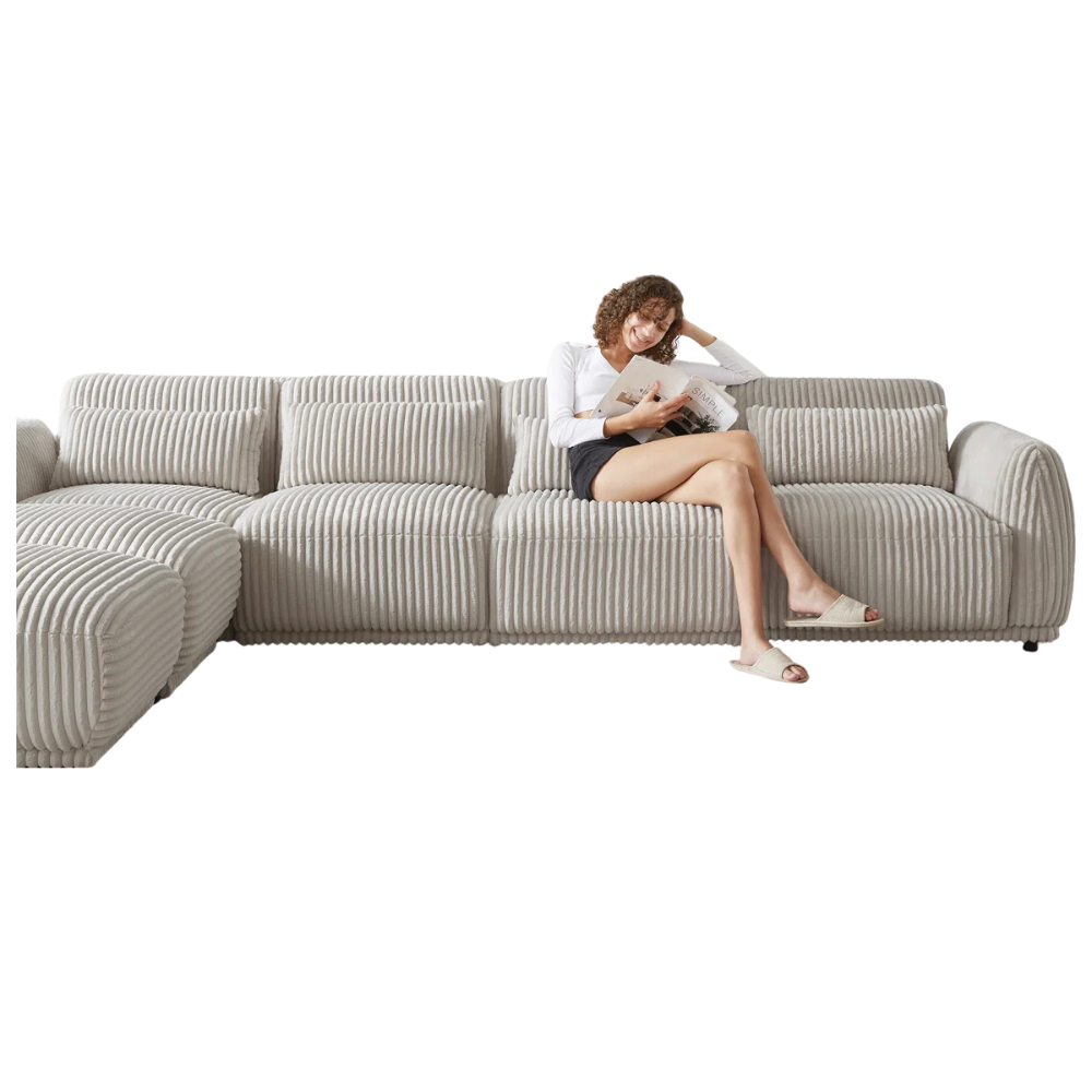 6 - Piece Upholstered Sectional With Ottoman