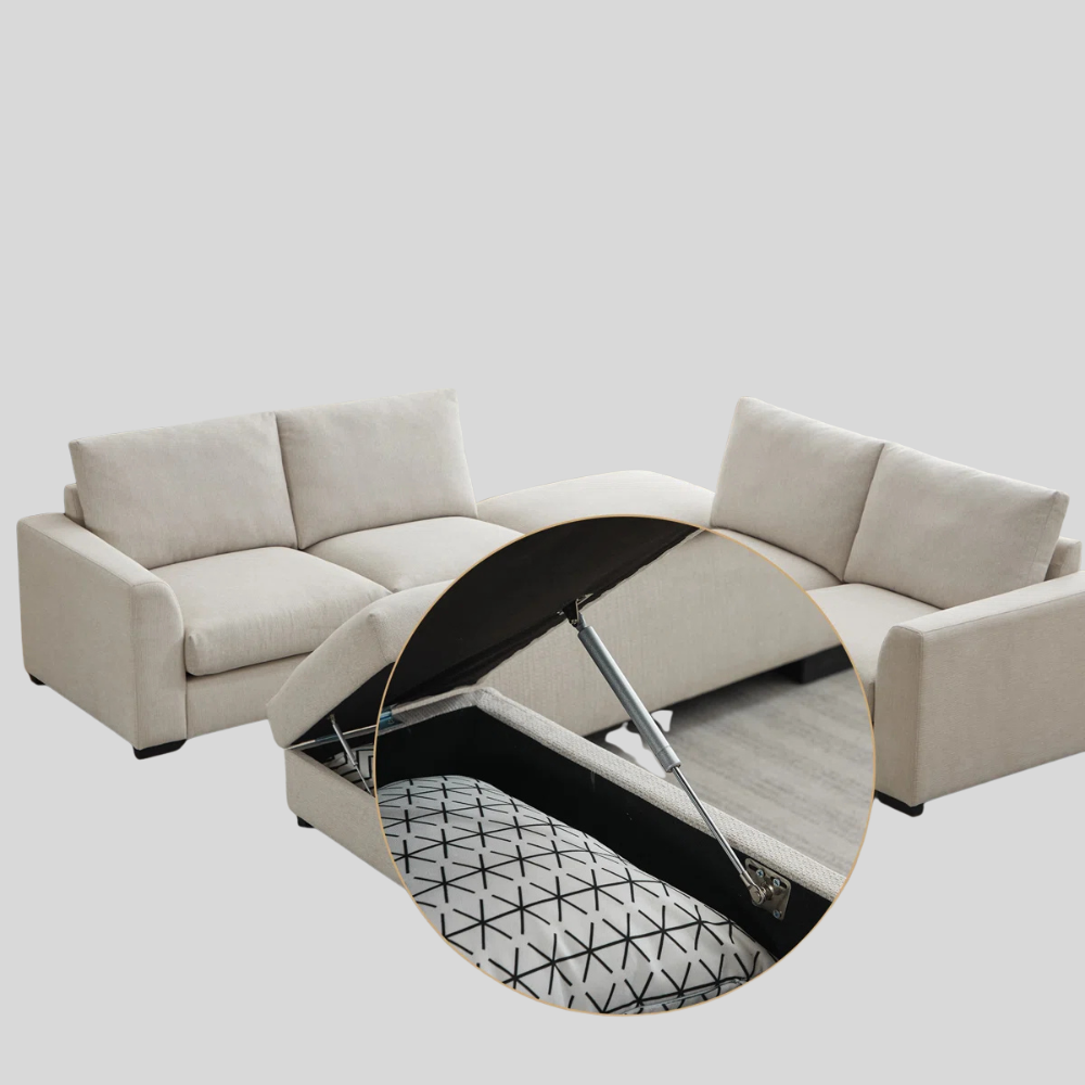 6-piece Wide Arm U shaped Upholstered Modular Sofa