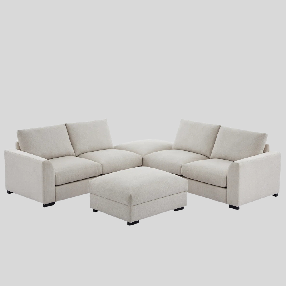 6-piece Wide Arm U shaped Upholstered Modular Sofa
