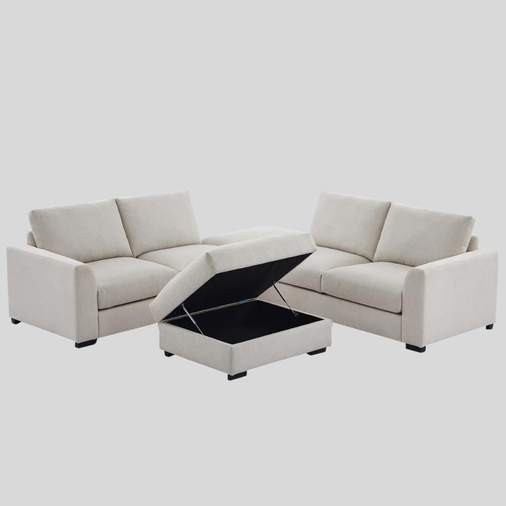 6-piece Wide Arm U shaped Upholstered Modular Sofa