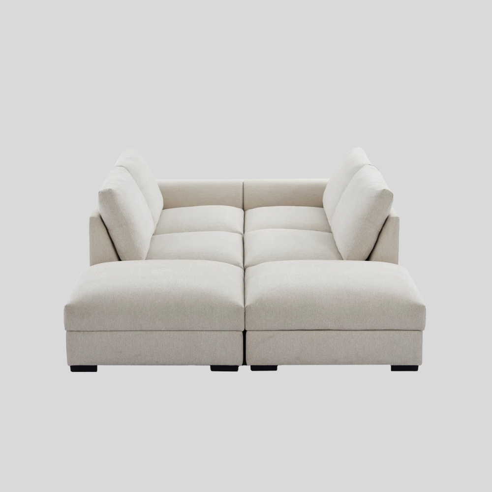 6-piece Wide Arm U shaped Upholstered Modular Sofa