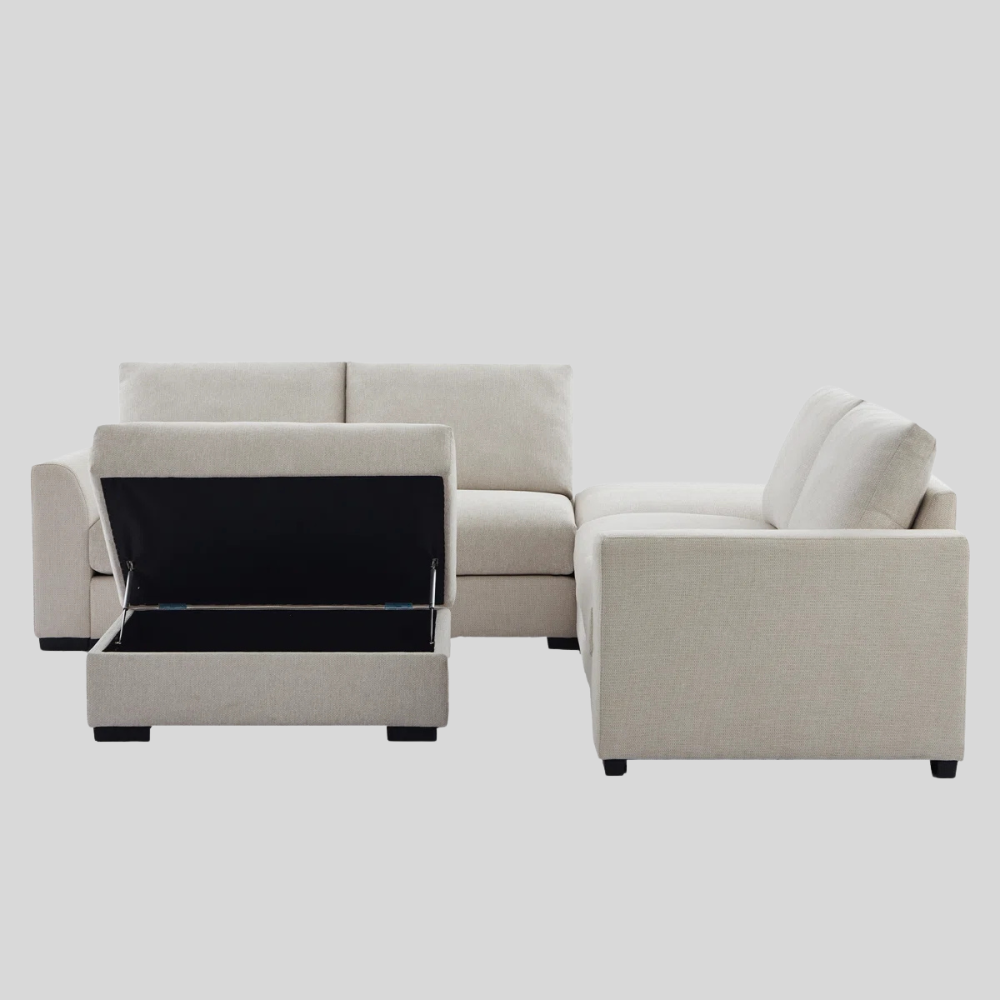 6-piece Wide Arm U shaped Upholstered Modular Sofa