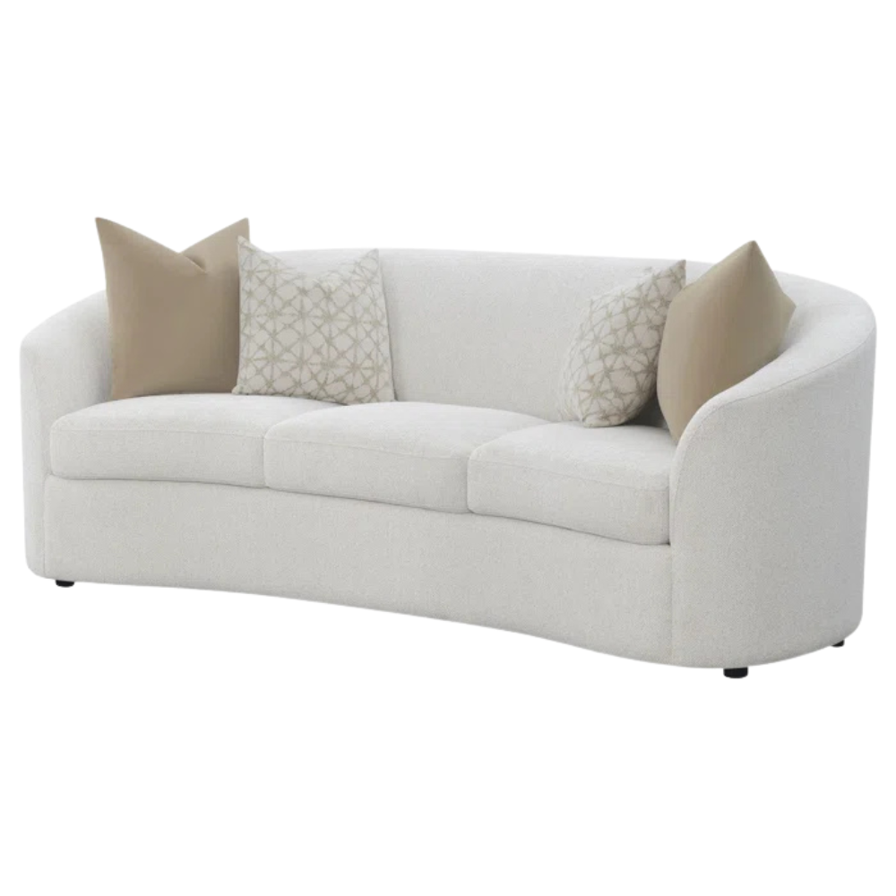 Navy Chenille Curved Sofa - Image 7
