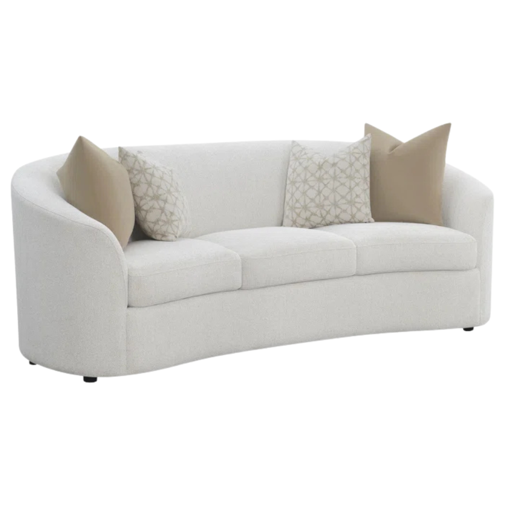 Navy Chenille Curved Sofa - Image 8