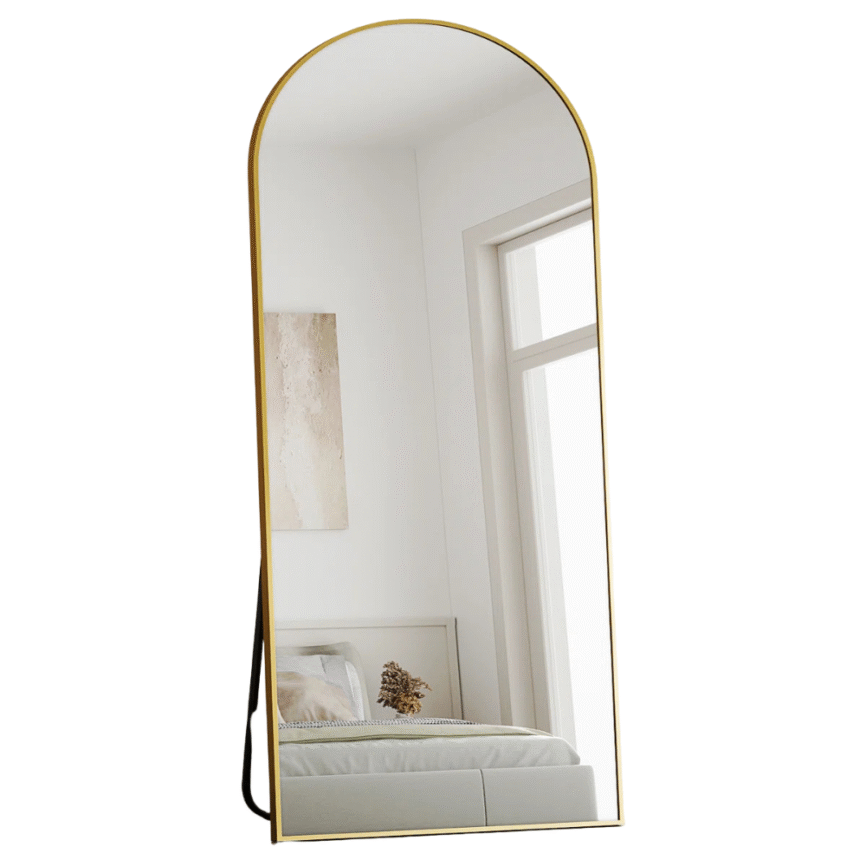 Arched Gold Full-Length Mirror