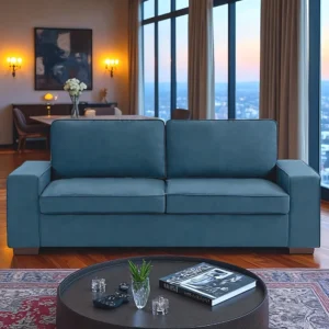 Burgundy Velvet L-Shaped Sectional Sofa