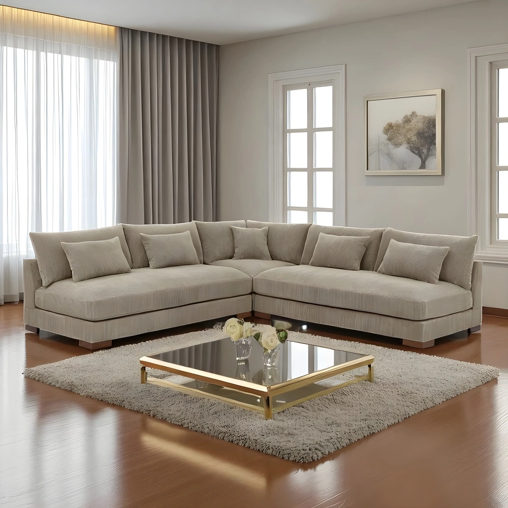 Caileigh 3-Piece Corduroy Sectional