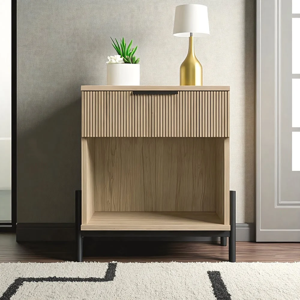 Contemporary Ribbed Nightstand