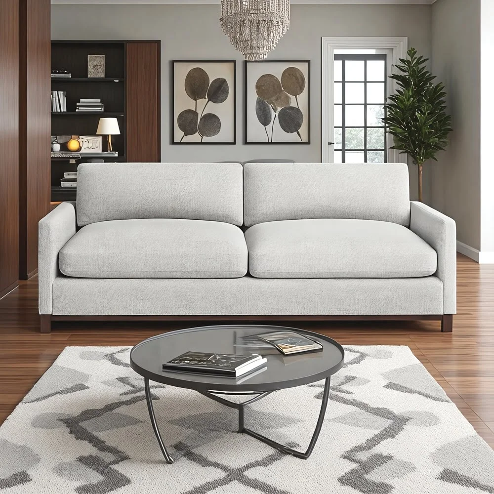 Espresso Microfiber U-Shaped Sectional Sofa