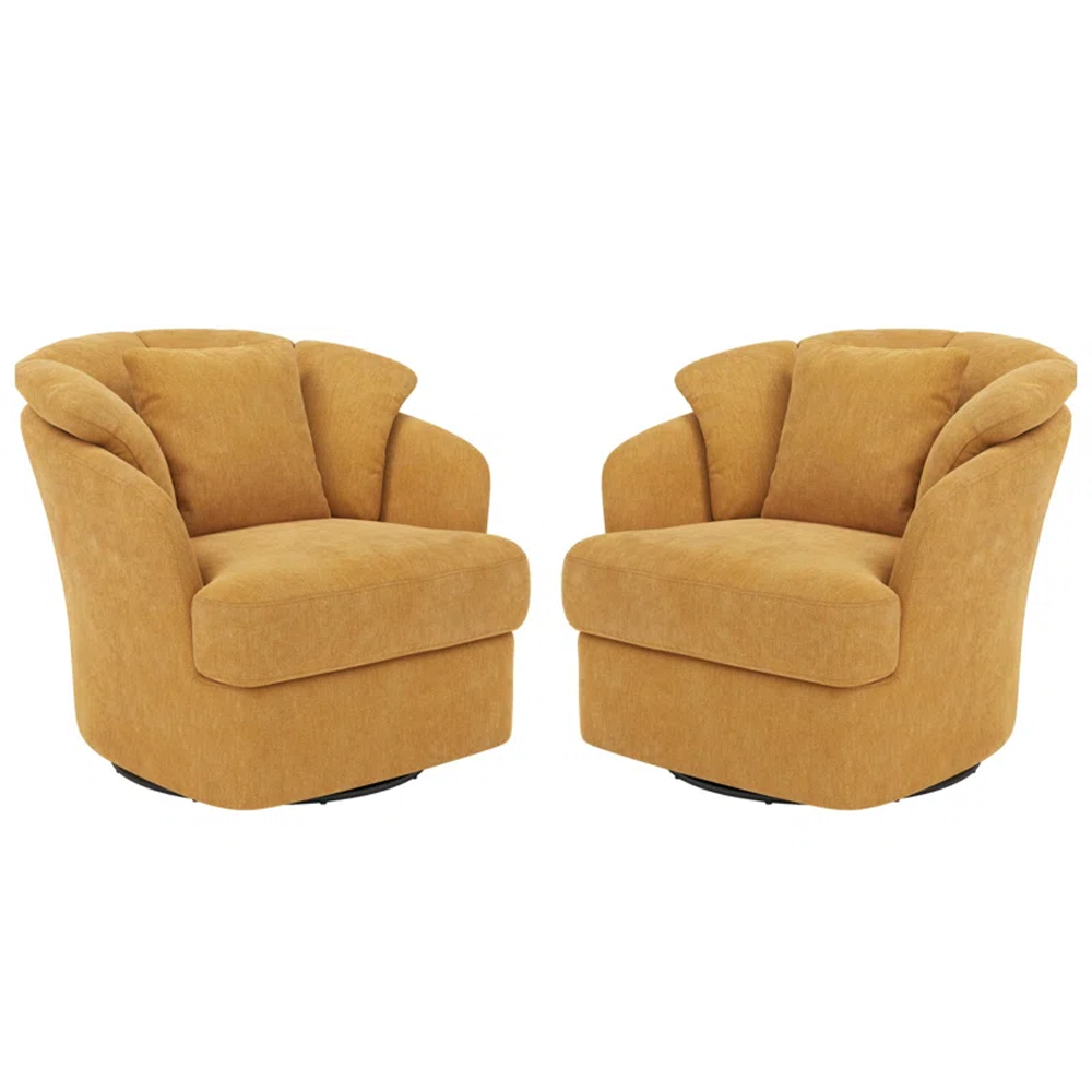 Floral Swivel Barrel Chair Set - Image 2