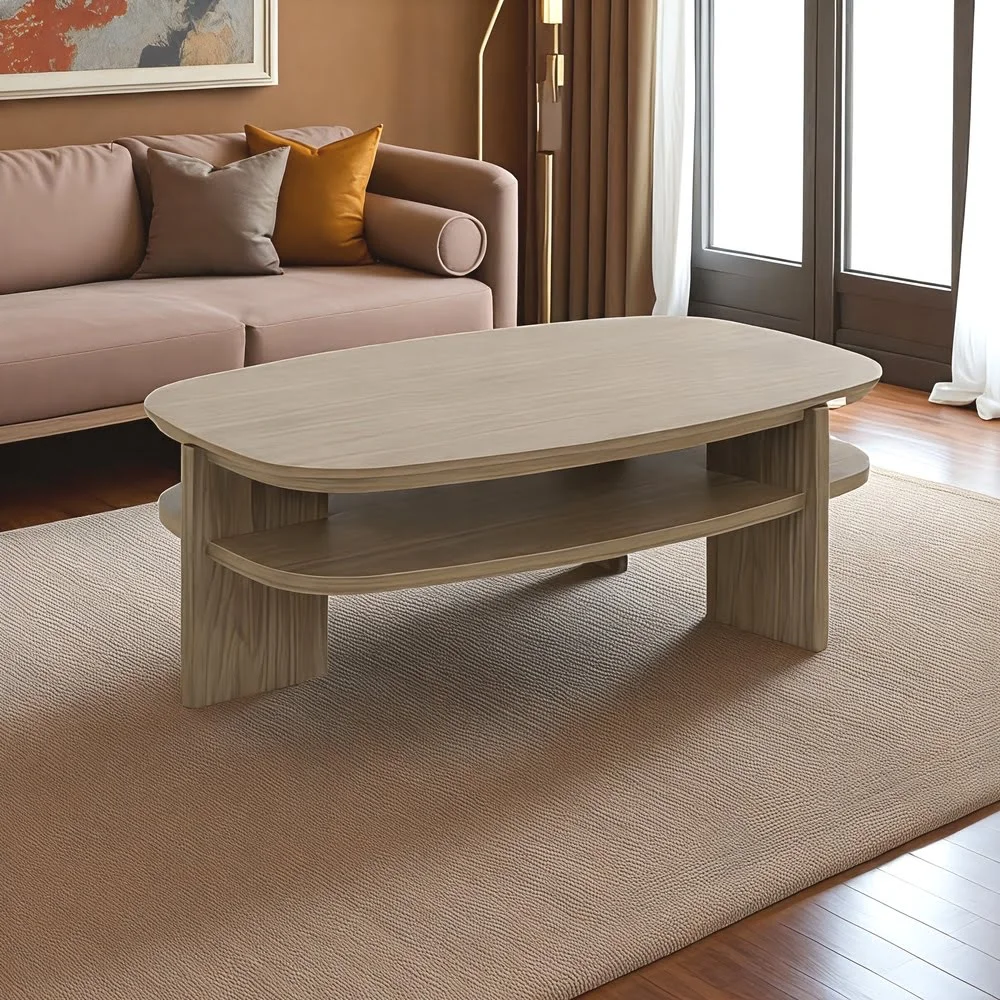 Luno Oval Coffee Table – Walnut Finish