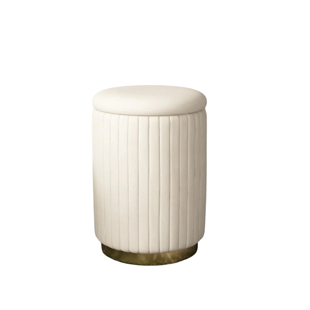 Luxury Cream Ottoman - Image 2