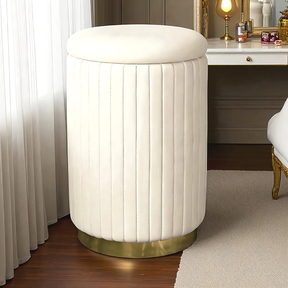 Luxury Cream Ottoman