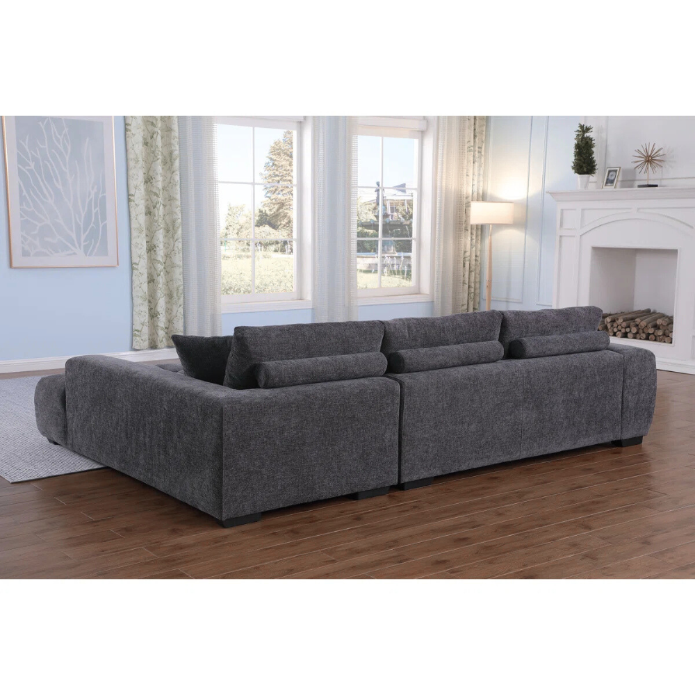 Luxury Oversized L-Shaped Chenille Chaise Lounge Sectional Sofa