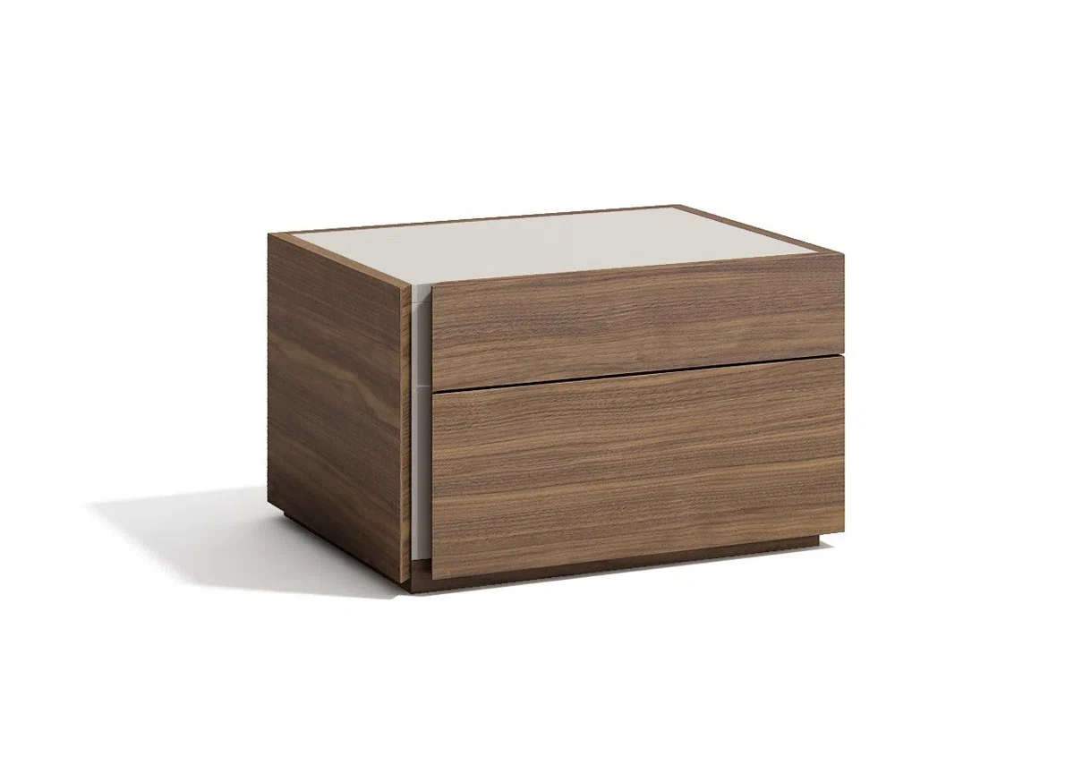 Contemporary Walnut Nightstand with Minimalist Design