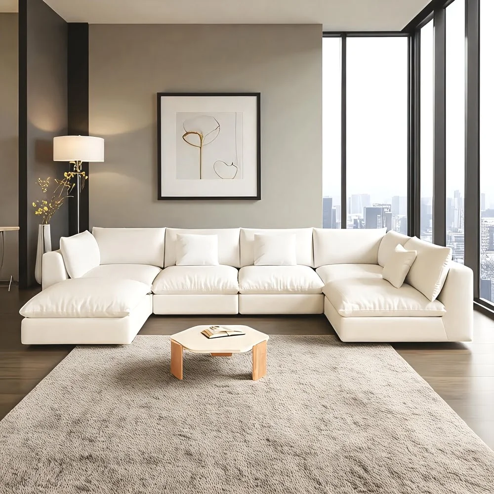 Modern White Modular Sectional Sofa