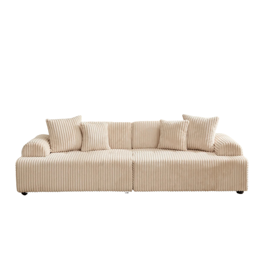 Oatmeal Linen Low-Profile Sofa