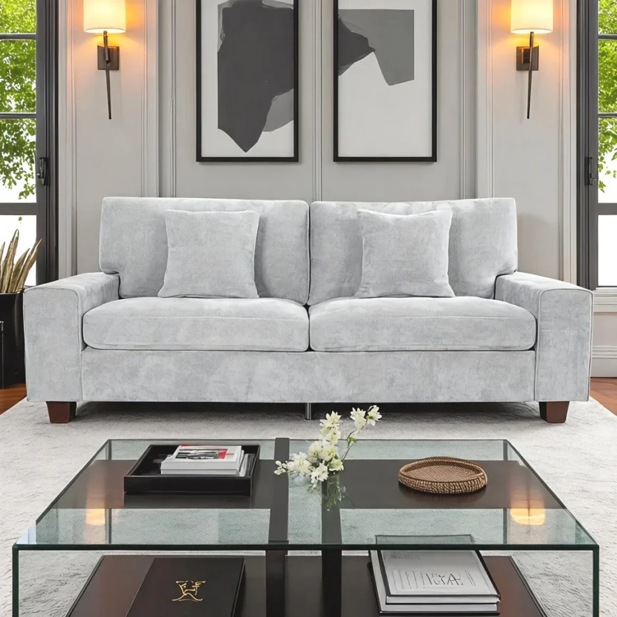 Sapphire Velvet U-Shaped Sectional Sofa