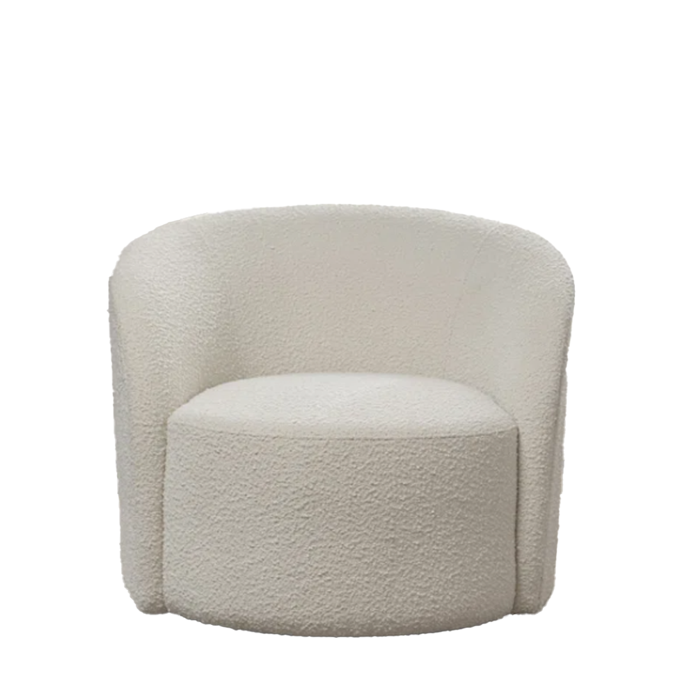 Swivel Bouclé Accent Barrel Chair - Image 2