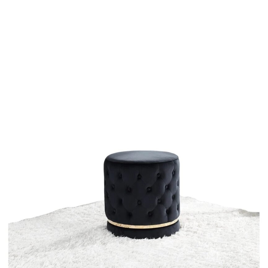 Luxe Velvet Tufted Ottoman