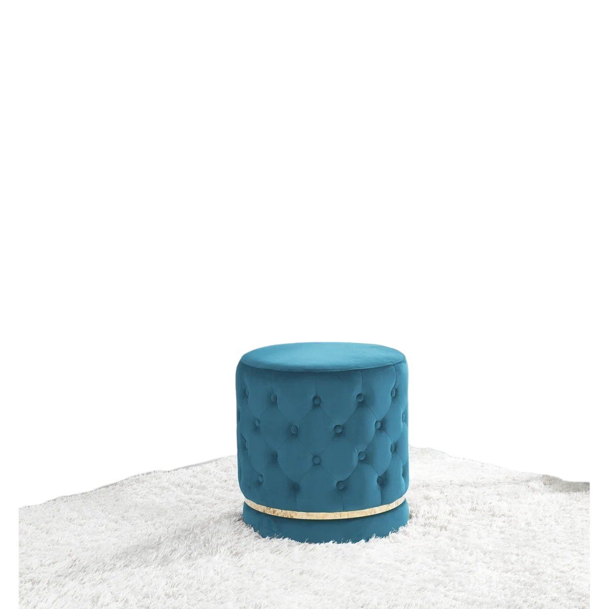 Luxe Velvet Tufted Ottoman