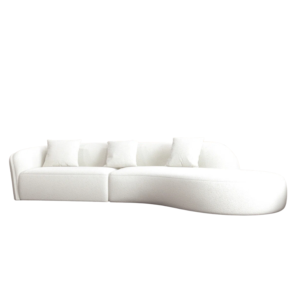 White Curve Sectional Sofa - Image 2